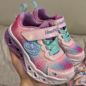 Skechers light up Kids' Pink and Teal Heart Sneakers